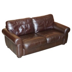 Lovely Brown Heritage Saddle Leather John Lewis Madison Two to Three Seat Sofa