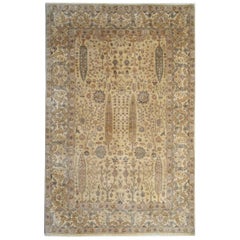 Traditional Carpet Wool Rug Handmade Oriental Beige Area Rug Tree