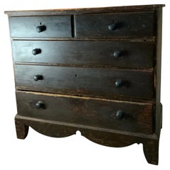 Antique 1830 Pine Chest of Drawers in Original Finish