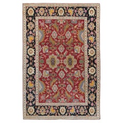 Antique Cotton Agra Rug Small Scatter Size Jewel Tone . Size: 4 ft x 6 ft