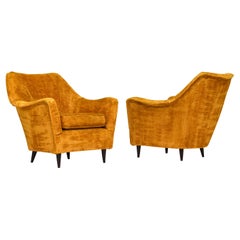 Pair of Italian Armchairs by or in the Style of Ico Parisi, Italy, circa 950