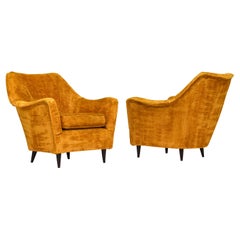 Pair of Italian Armchairs by or in the Style of Ico Parisi, Italy, circa 950