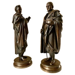 Antique Patinated Bronze Sculptures of Lord Byron and Sir Walter Scott
