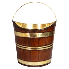 Dutch Mahogany and Brass Peat Bucket