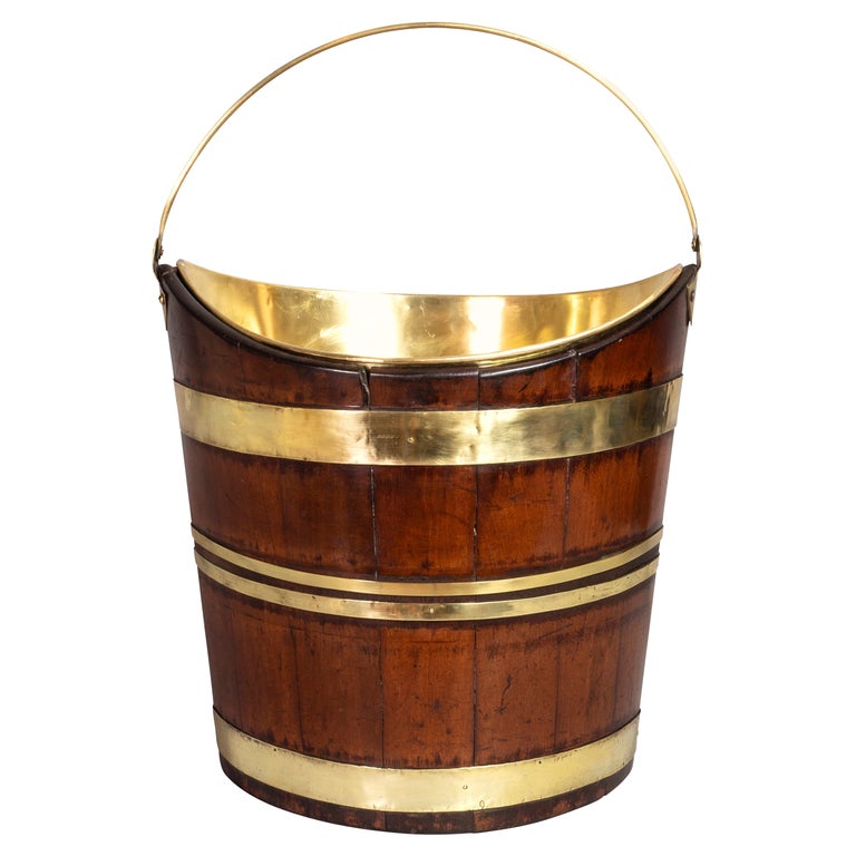 Dutch Mahogany and Brass Peat Bucket at 1stDibs