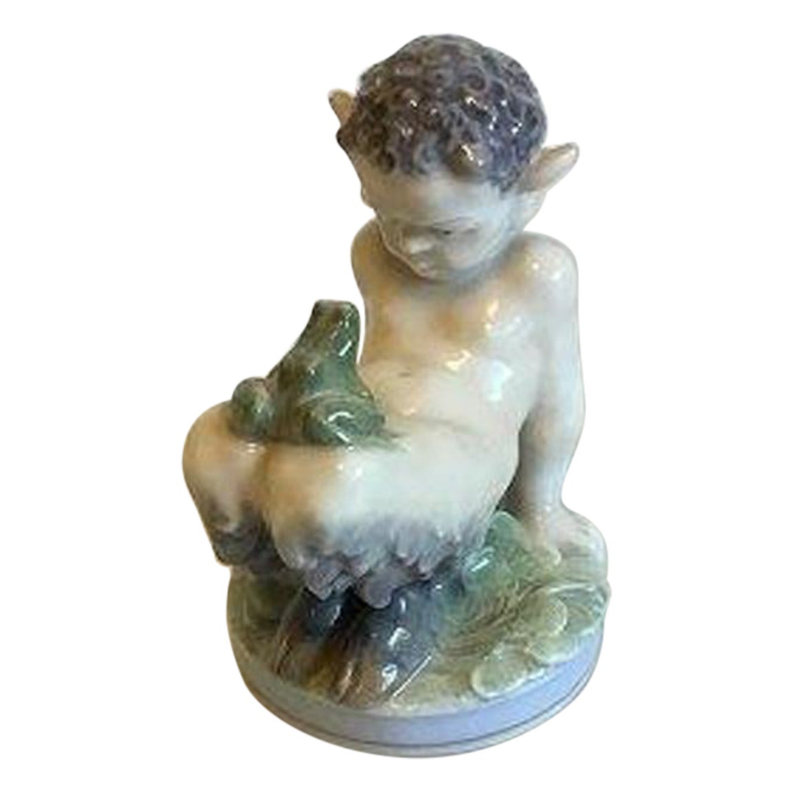 Royal Copenhagen Figurine of Faun with Frog No 1713 For Sale