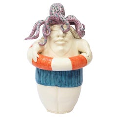 Baywatch Octopus Decorative Centerpiece, Handmade Italy, 2020, Hand-Crafted