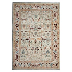 Wool Ziegler Area Rug Traditional Oriental Carpet Rug Cream Beige