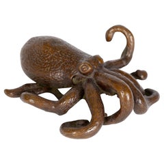 Japanese Meiji Signed Bronze Octopus