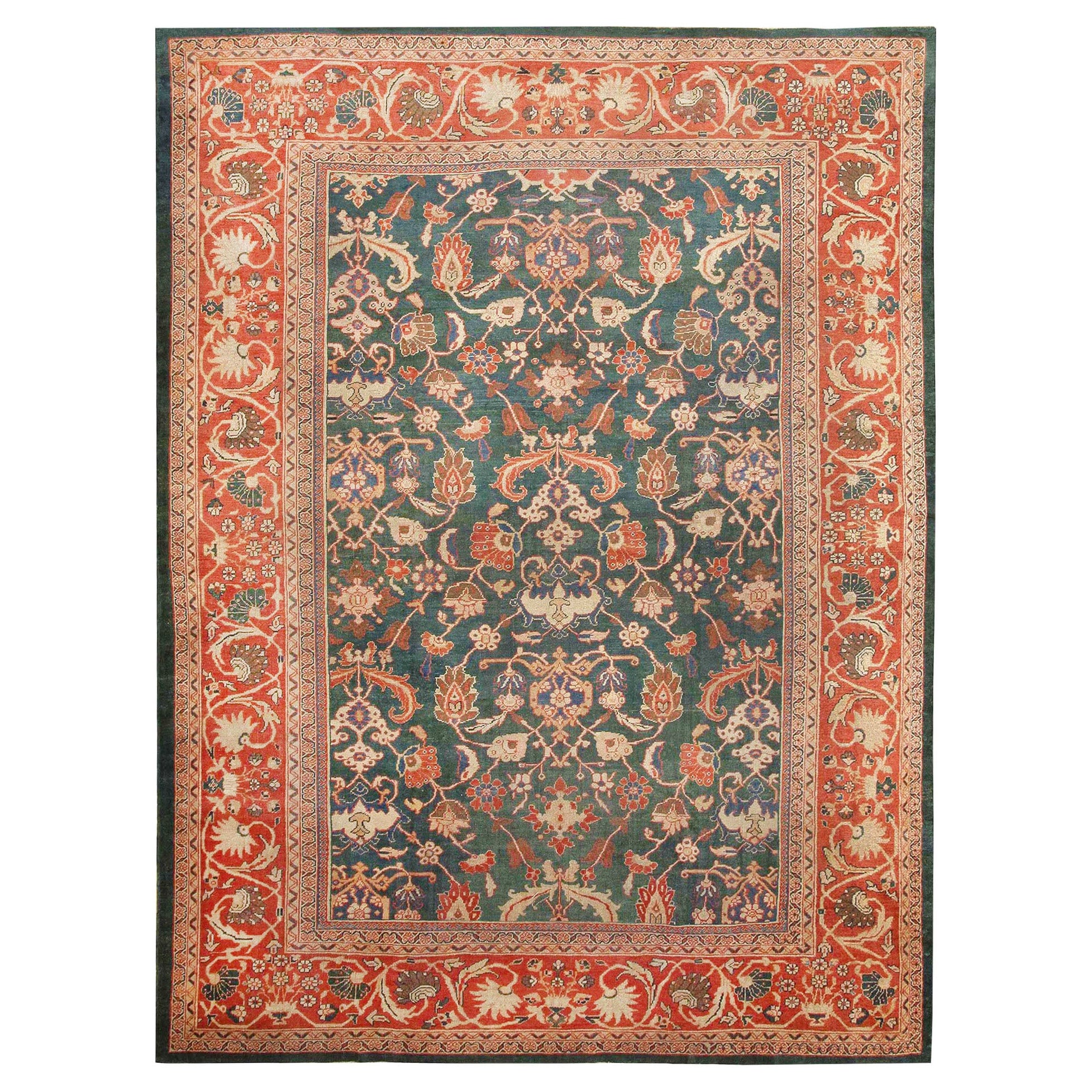 Antiker persischer Sultanabad-Teppich aus Persien. Größe:10 ft 9 in x 14 ft 4 in im Angebot