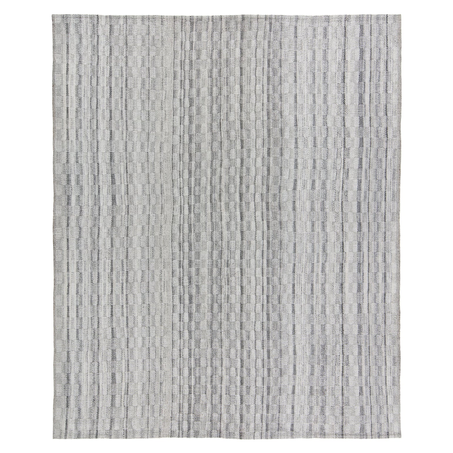 Flachgewebter Teppich im modernen Stil der Mitte des Jahrhunderts mit Minimalistischem Charmo-Muster