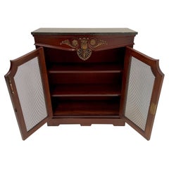 Rich Regency Style Mahogany Bookcase with Brass Mesh Doors