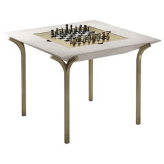 Mesa de juego de piel de zapa con detalles de latón patinado R&Y Augousti