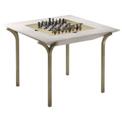 Shagreen-Spieltisch mit Bronze-Patina-Messing-Akzenten R&Y Augousti