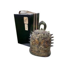 Antique Japan Fine 1920s Gilt Bronze Buddhist Temple Bell