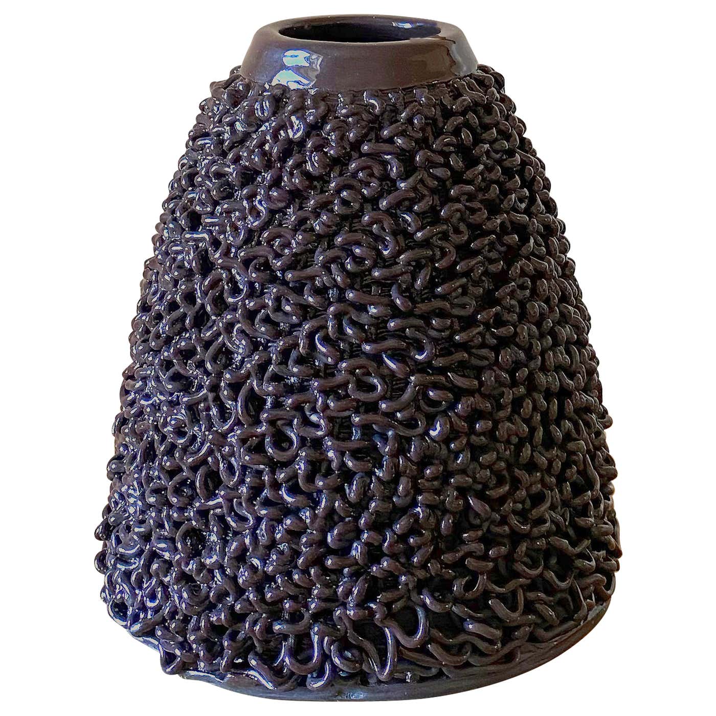 Ron Rael and Virginia San Fratello Loopy Vase 'Black' For Sale at 1stDibs