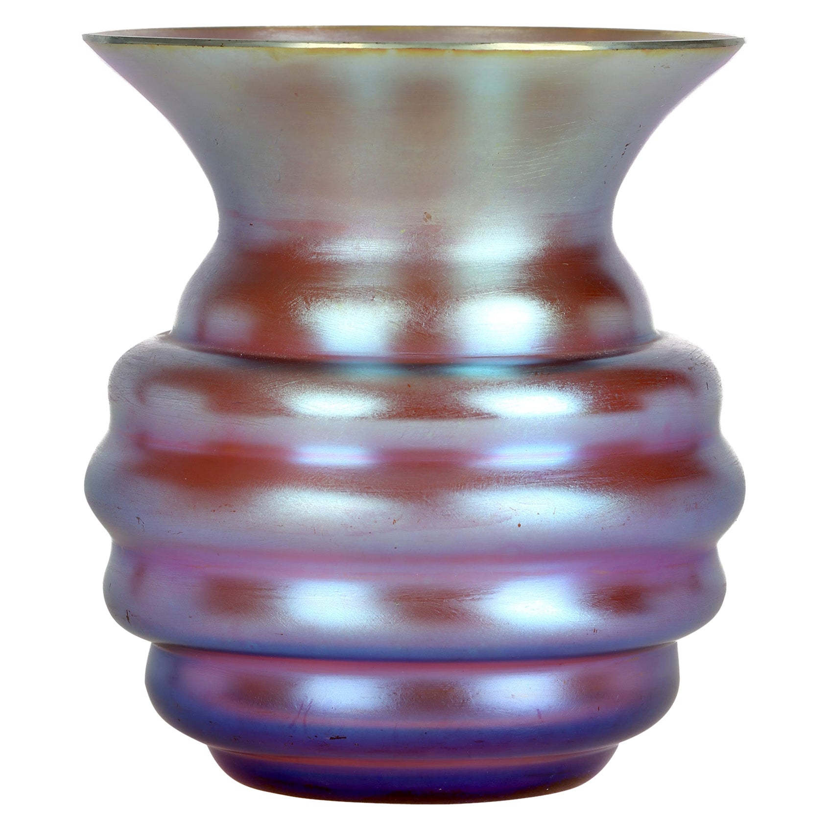 Vase en verre irisé Myra Kristal de la WMF (Fabriqué WMF) par Karl Wiedmann
