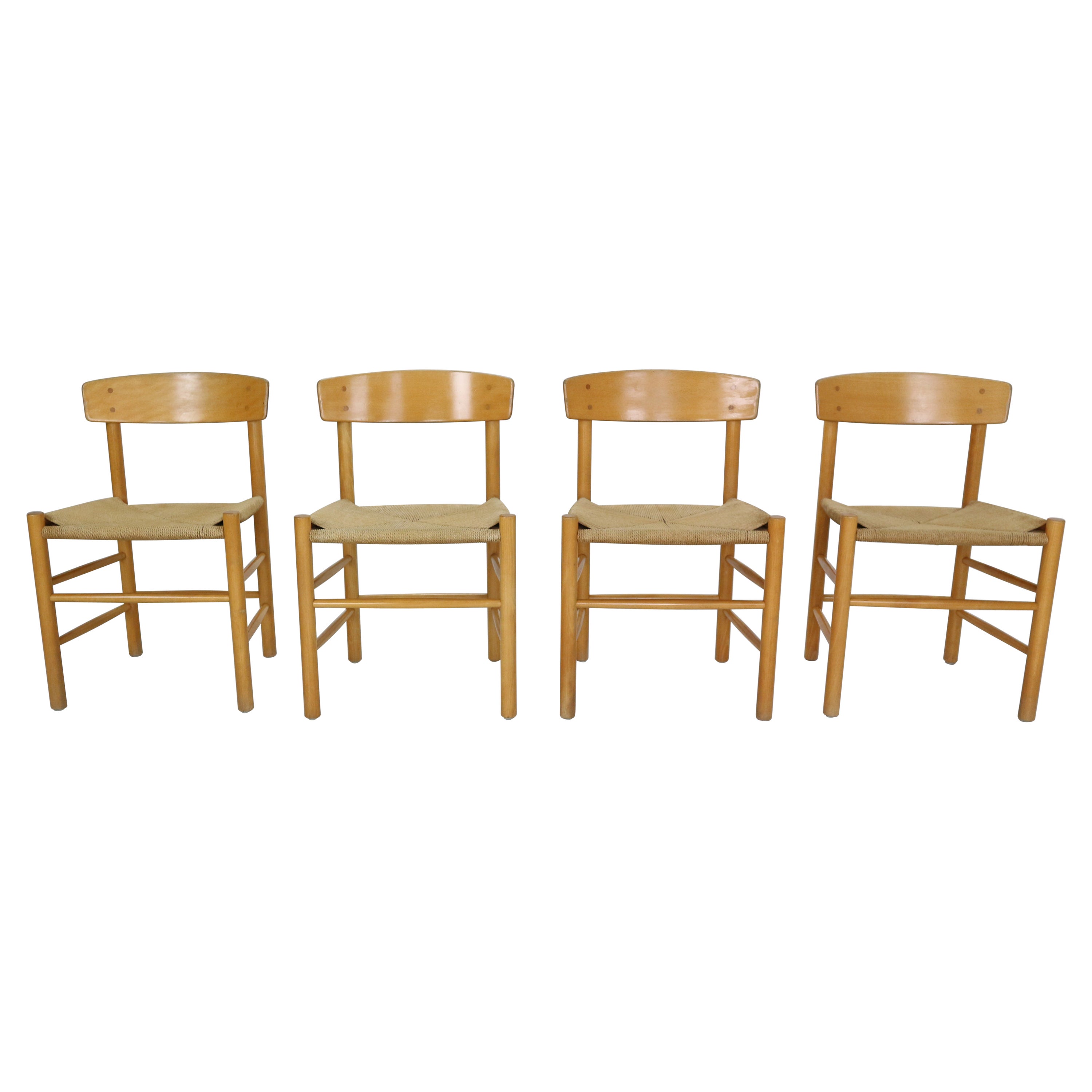 Børge Mogensen Set of 4 "J39" Dinning Oak Chairs for FDB Møbler, 1947, Denmark