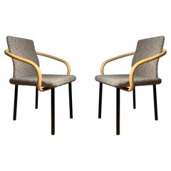 Pair of Ettore Sottsass for Knoll Mandarin Chairs Bamboo Arms