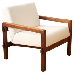 Reino Ruokolainen, "Stugo" Lounge Chair, Stained Oak, Fabric, Sweden 1959