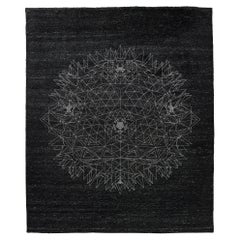 Fractal Spheres Inspired Hand Knotted Rug in Wool