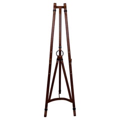 Mid-Century Modern Leather Looking Metal Display Stand Adjustable Easel, 1970s