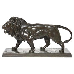 Antoine Louis Barye Bronze Striding Lion
