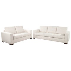 Custom Modern Living Room Sofa Set in Designer Cream Fabric
