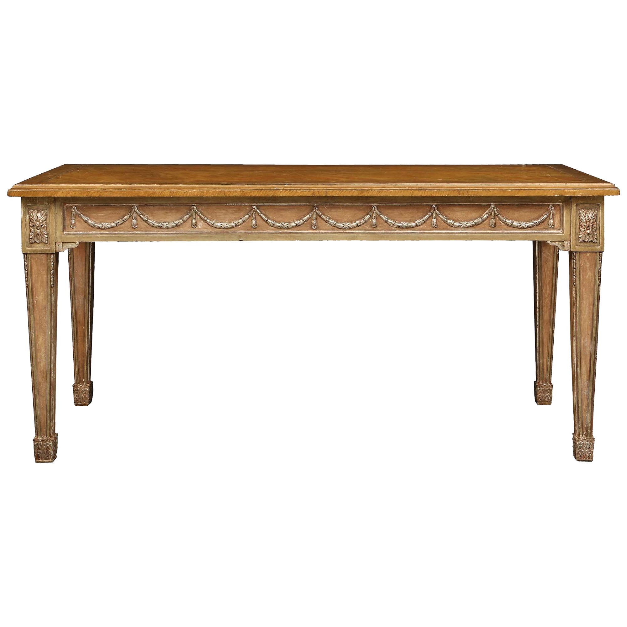 Italian 19th Century Louis XVI St. Patinated And Mecca Table For Sale