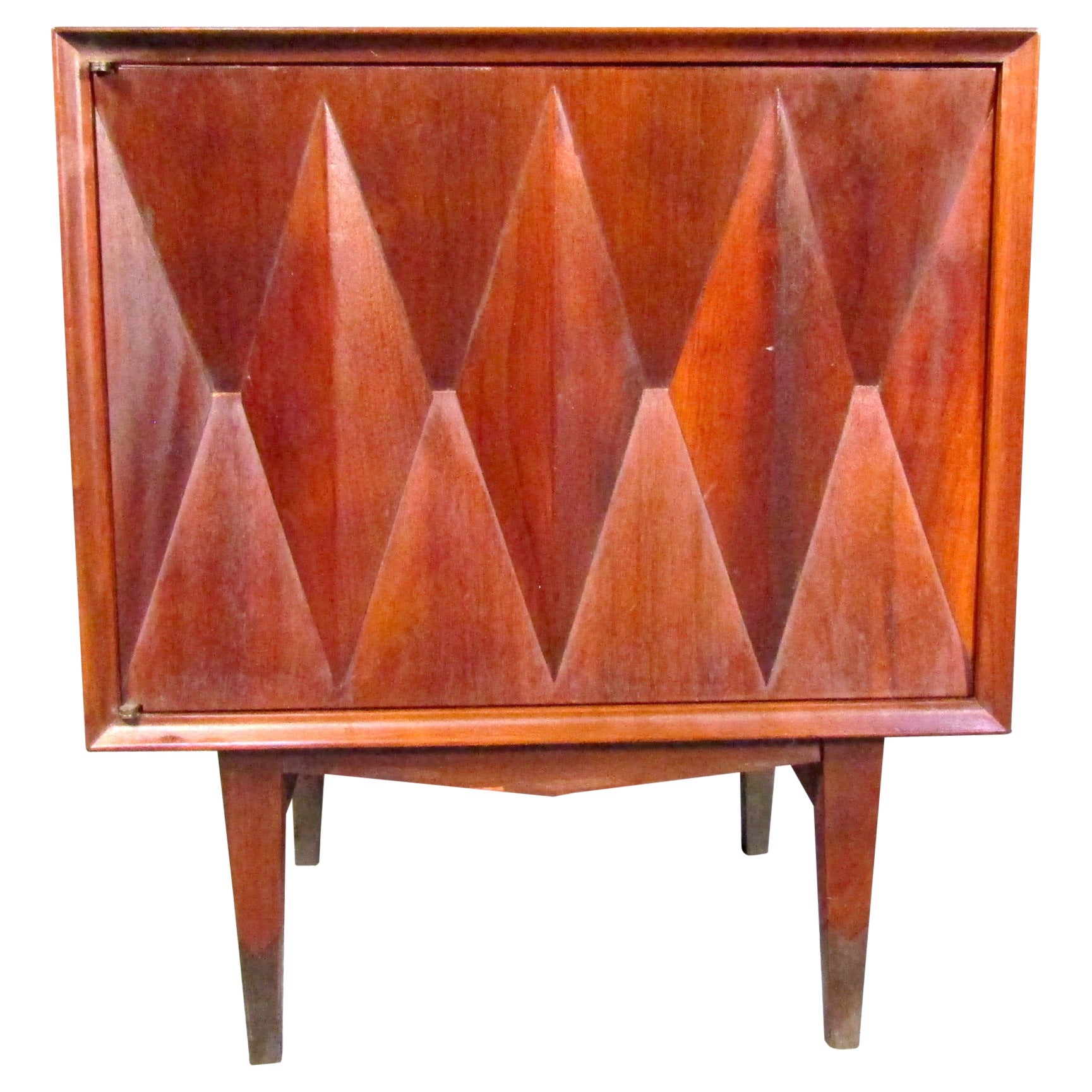 Mid-Century Modern Sculpted Front Nightstand Attributed to Albert Parvin