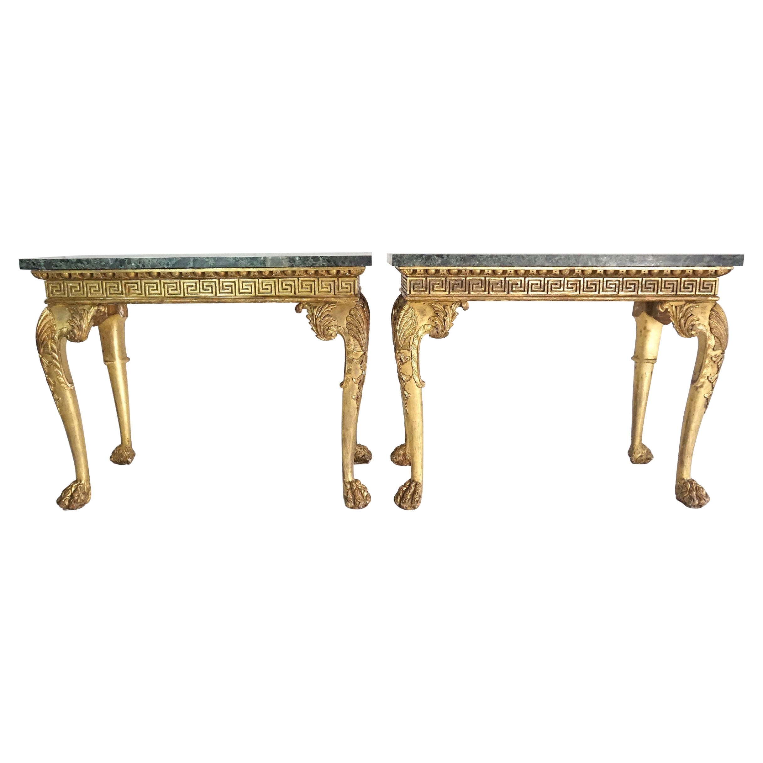 Anglo-Irish Regency Giltwood Side Tables, Manner of William Kent, circa 1815 For Sale