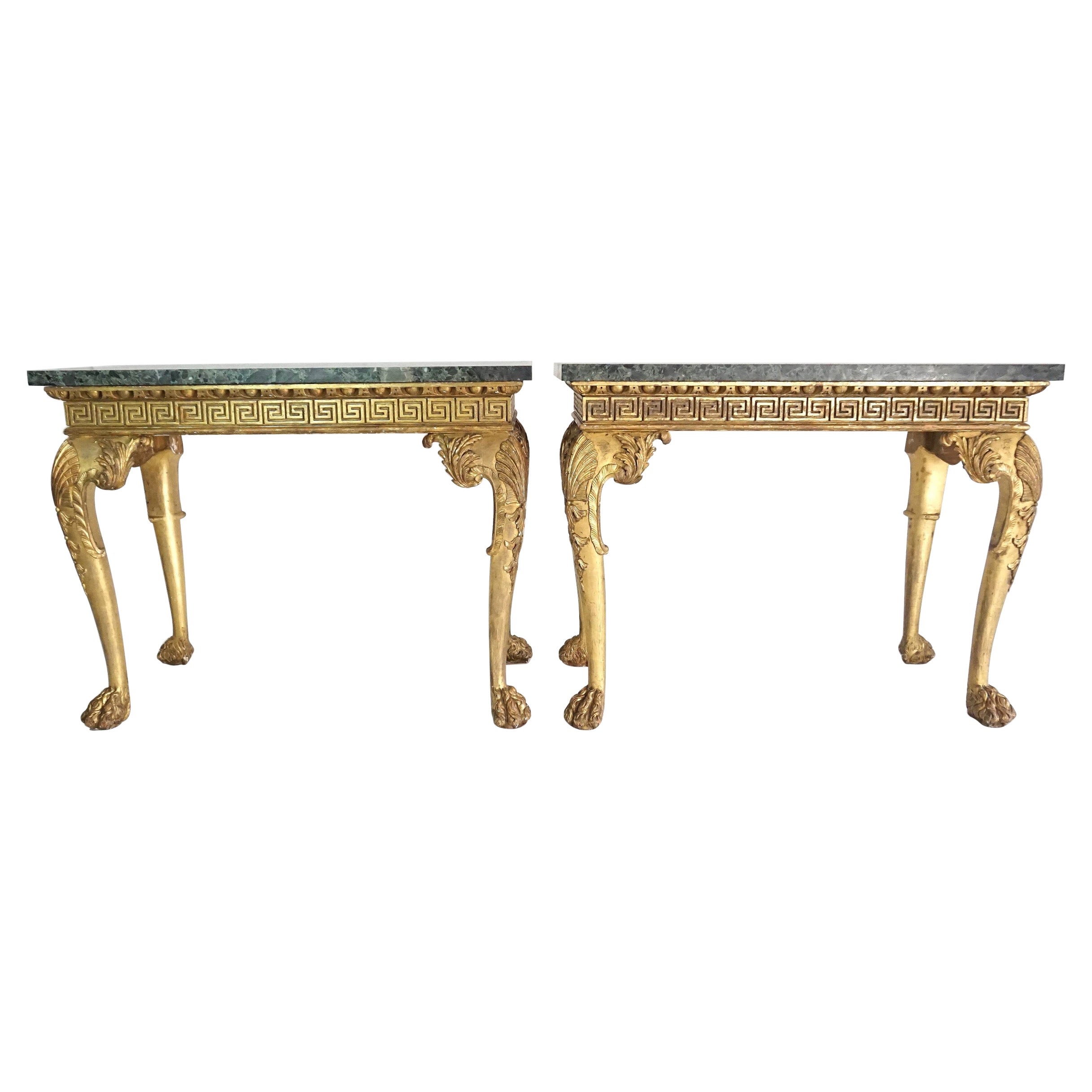 Anglo-Irish George II Giltwood Side Tables, Manner of William Kent, circa 1740
