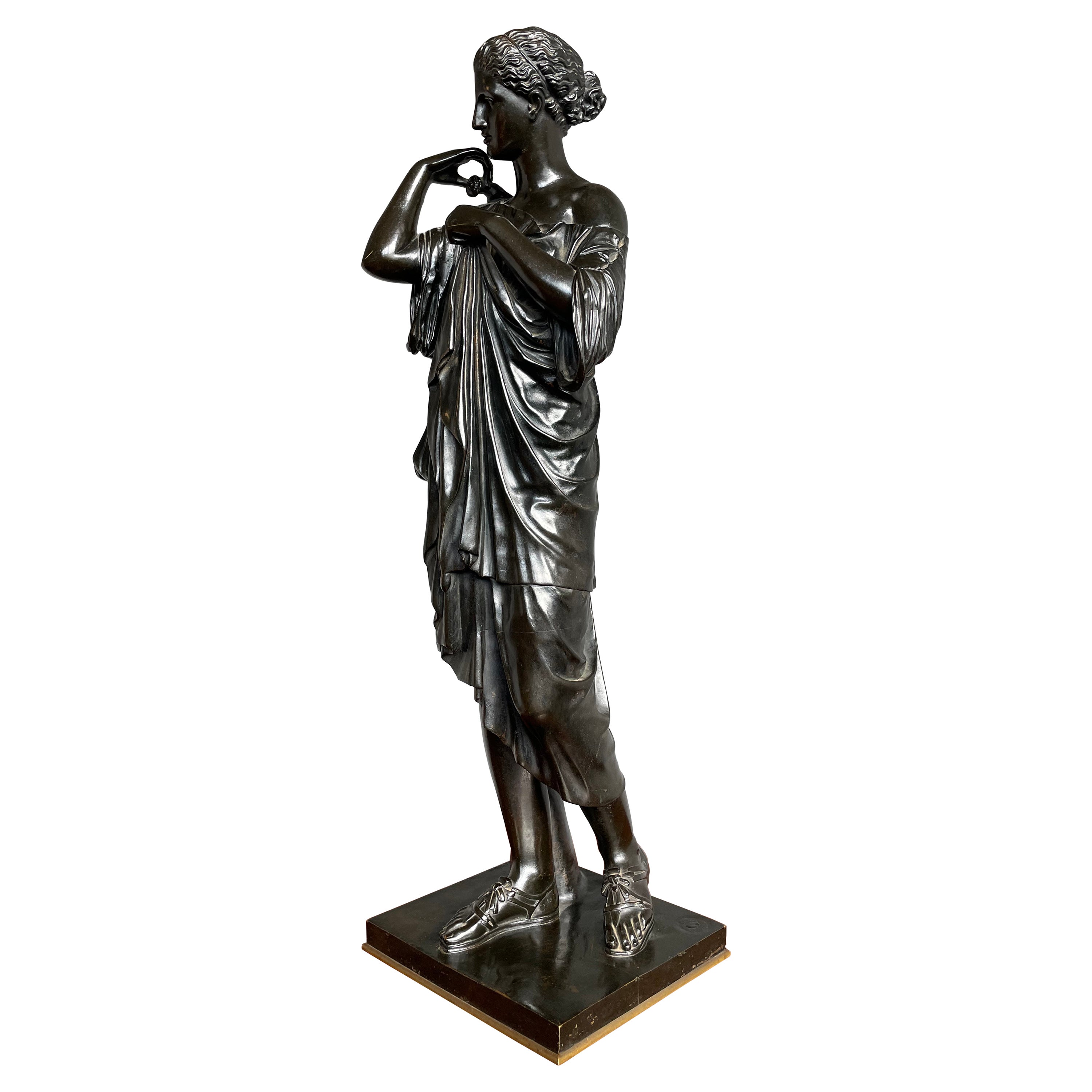 Antique Bronze Diana of Gabii Sculpture Made & Marked F. Barbedienne & L. Collas