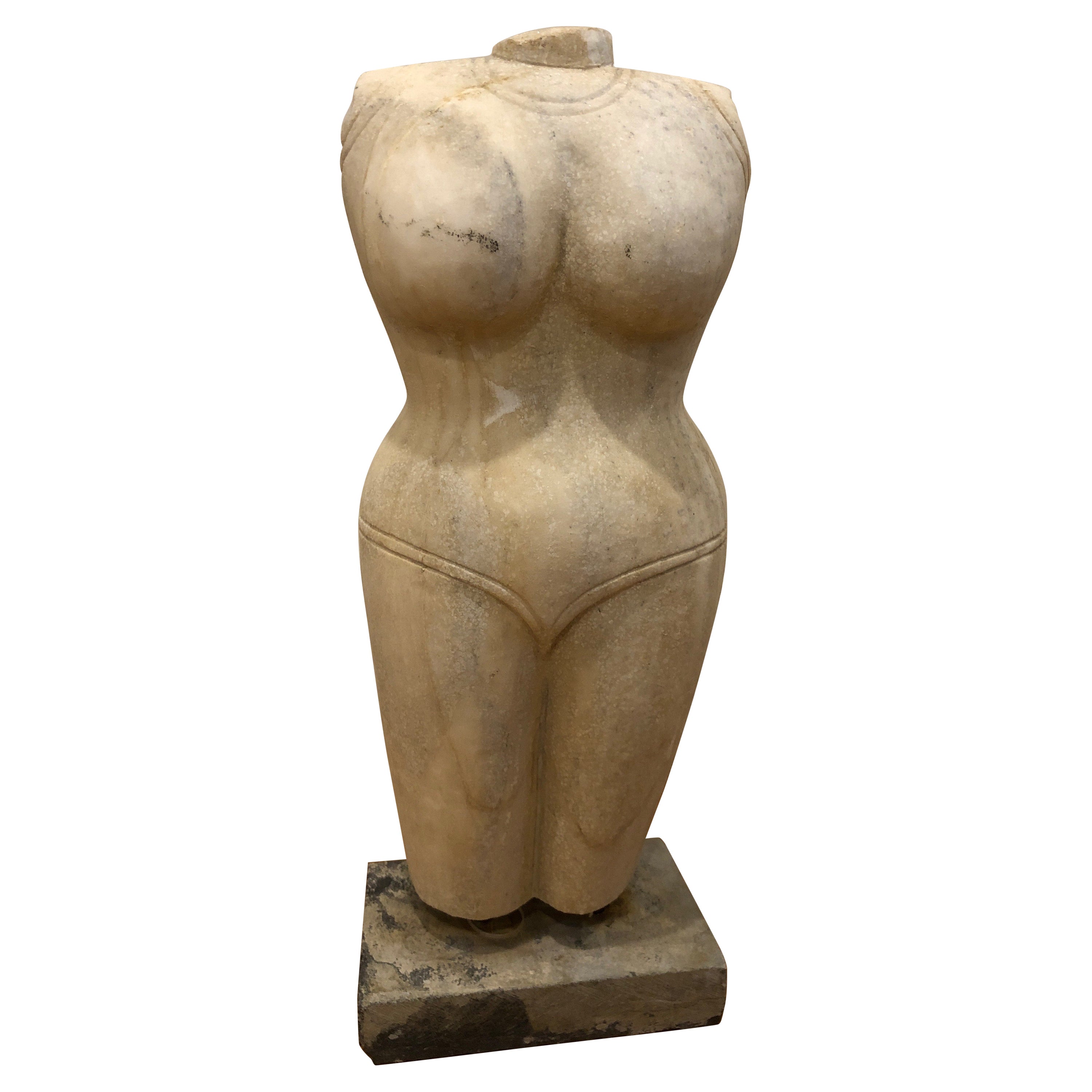 Marble Woman/Female Torso Figure Statue