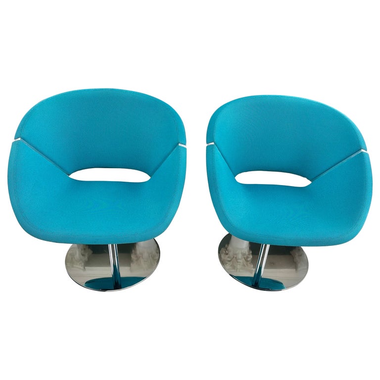 A Pair of “Lipse Too” Lounge Swivel Chairs For Sale