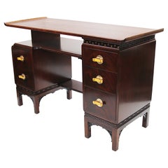 Mid-Century Modern Asian-Influenced Pagoda Desk by The Northern Furniture Co.