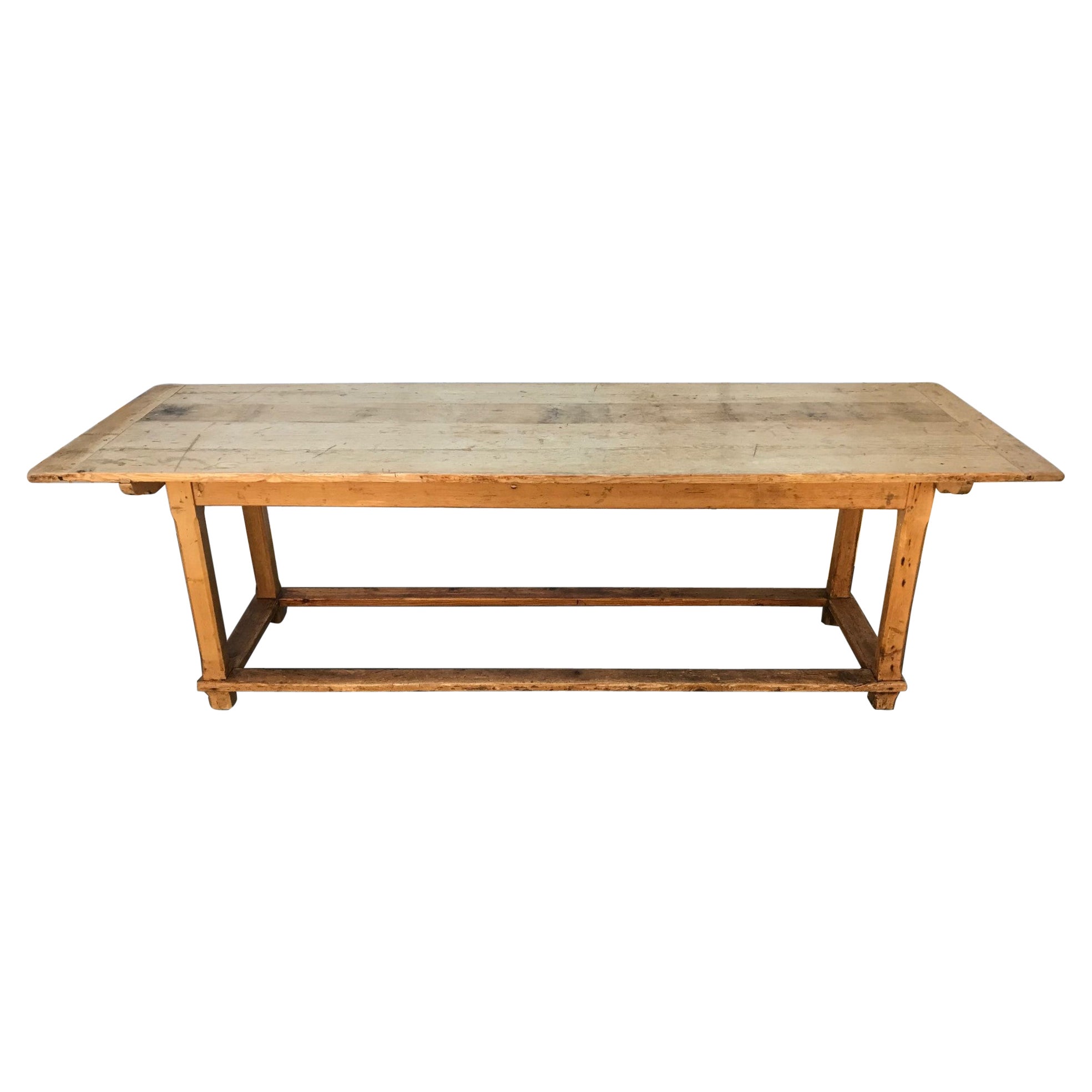 Rare 19th Century English Pine Farm Table