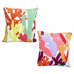 Missoni Custom Pink, Orange, Red Terry Cactus Pillow Pair, Missoni Home Italy