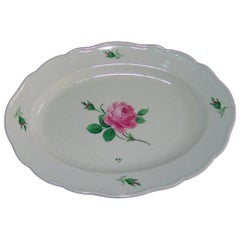 Meissen Porcelain Oval Serving Platter with Rose Design