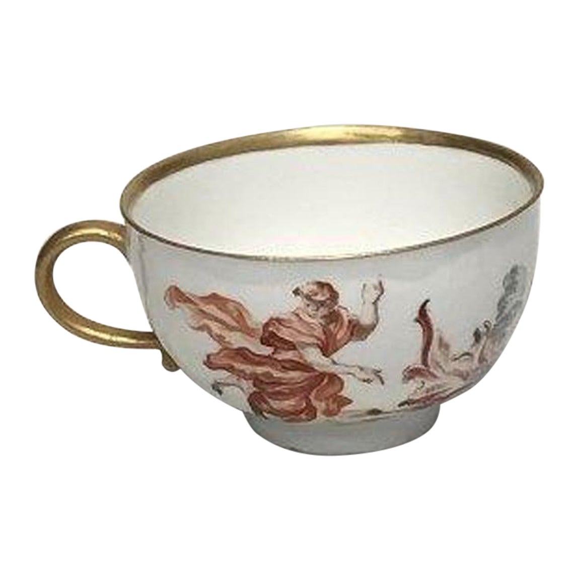 Meissen Porcelain Cup in over Glaze with Mythological Scenery For Sale