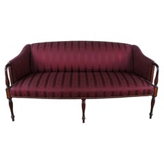 Antique Sheraton Revival Mahogany Parlor Settee Sofa Love Seat Bench Federal