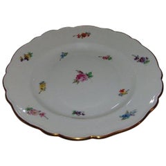 Meissen Porcelain Lunch Plate with Flower Design