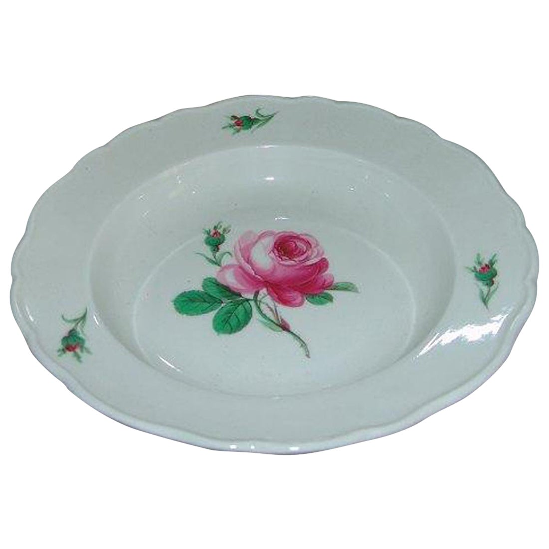 Porcelain Soup Plate with Ornithological Decoration For Sale at 1stDibs