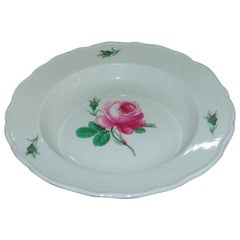 Meissen Porcelain Soup Plate with Rose Design
