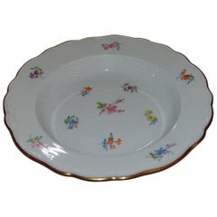 Meissen Porcelain Deep Plate with Flower Design