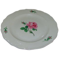 Meissen Porcelain Dinner Plate with Rose Design