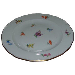 Meissen Porcelain Dinner Plate with Flower Design