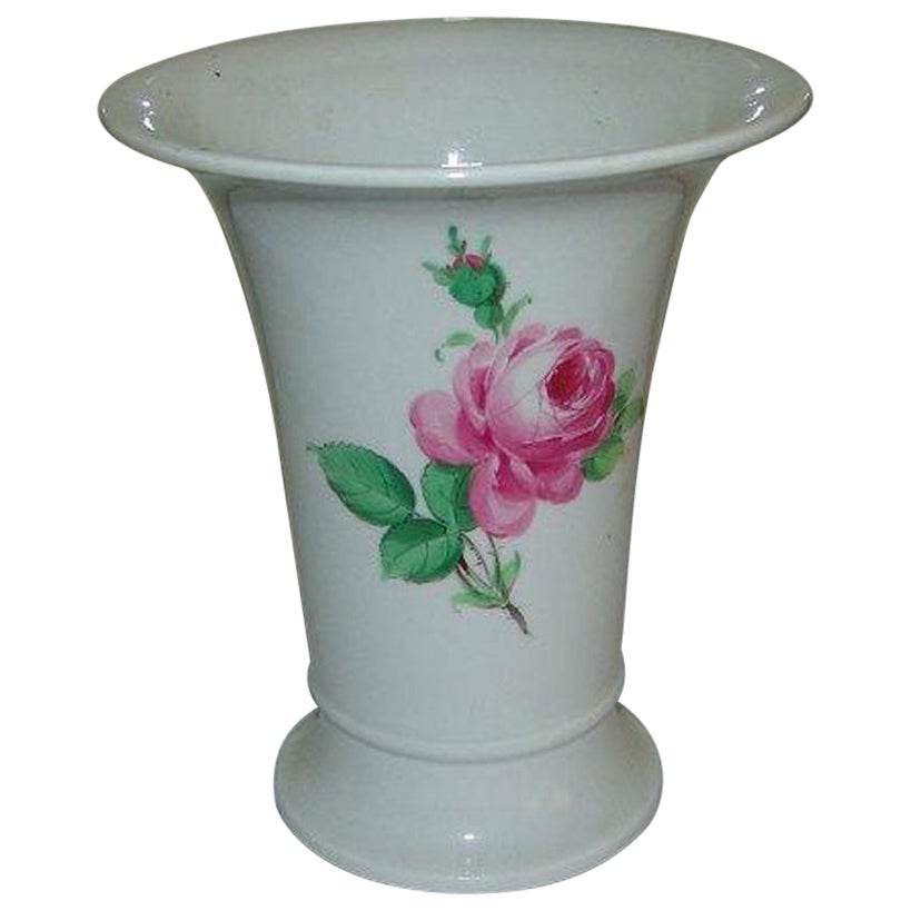 Meissen Porcelain Vase with Rose Design