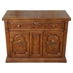 Thomasville Nussbaum & Esche Wurzelholz Rolling Buffet Flip Top Server Sideboard Schrank