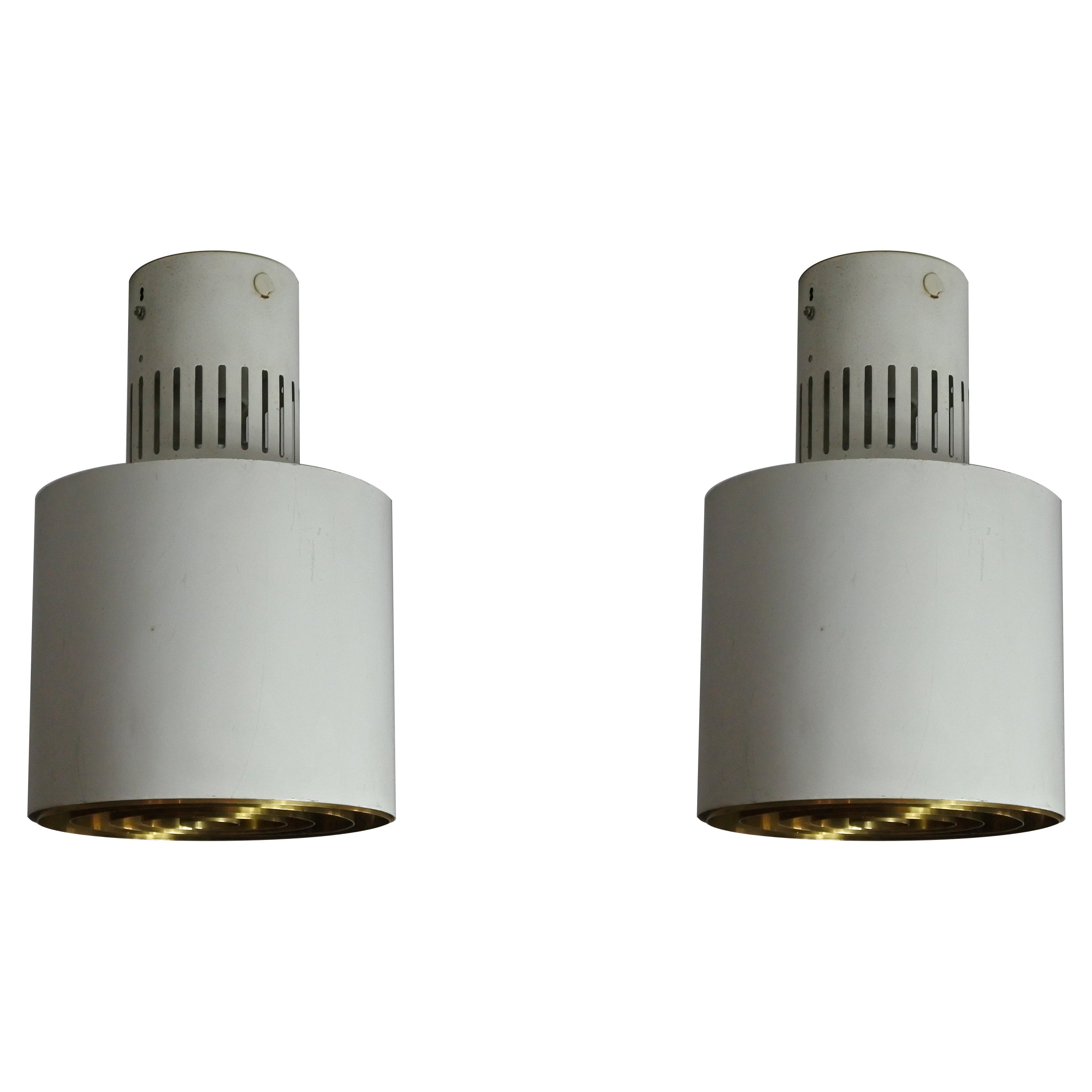 Two Flush Mount Ceiling Lights by Lisa Johansson-Pape & Orno, Finland 1950s